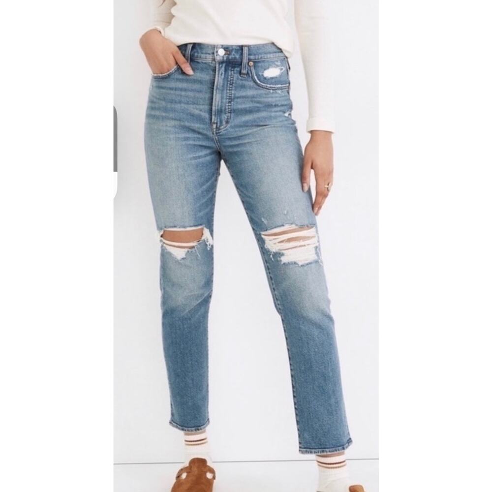 Madewell The Perfect Vintage Jeans Womens 26 Skinny Distressed High Rise Blue